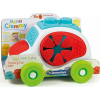 CLEMENTONI SOFT CLEMMY Vkládací senzorické autíčko s kostkami