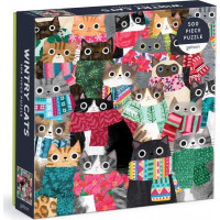 GALISON Čtvercové puzzle Zimní kočky 500 dílků