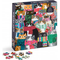 GALISON Čtvercové puzzle Zimní kočky 500 dílků