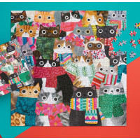 GALISON Čtvercové puzzle Zimní kočky 500 dílků