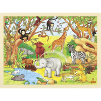 GOKI Dřevěné puzzle Afrika 48 dílků