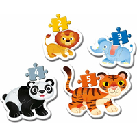 CLEMENTONI Moje první puzzle Safari 4v1 (2,3,4,5 dílků)
