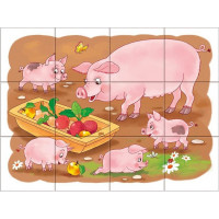 DINO Obrázkové kostky Na farmě, 12 kostek