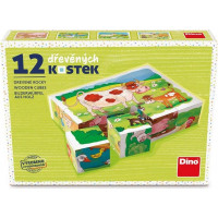 DINO Obrázkové kostky Na farmě, 12 kostek