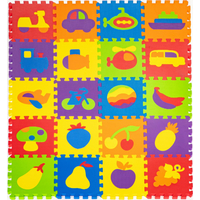 ECOTOYS Pěnové puzzle Ovoce a doprava (29x29)