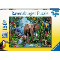 RAVENSBURGER Puzzle Sloni v džungli XXL 150 dílků