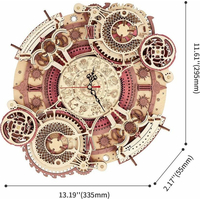 ROBOTIME Rokr 3D dřevěné puzzle Nástěnné hodiny Zodiac 168 dílků