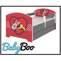 Dětská postel se šuplíkem Disney - zamilovaná MINNIE 140x70 cm, 2x krátká zábrana