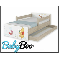Dětská postel MAX se šuplíkem Disney - MEDVÍDEK PÚ I 160x80 cm, 2x krátká zábrana