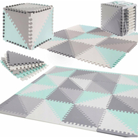 Matadi Pěnové puzzle šedo-zelené Trojúhelníky s okraji