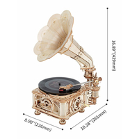 ROBOTIME Rokr 3D dřevěné puzzle Klasický gramofon 424 dílků