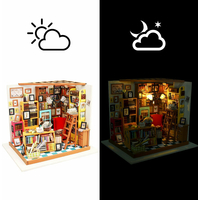 ROBOTIME Rolife DYI House: Samova knihovna s LED osvětlením
