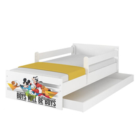 Dětská postel MAX bez šuplíku Disney - MICKEY A KAMARÁDI 200x90 cm, bílá, bez zábran