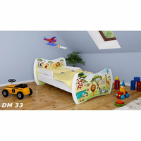 Dětská postel se šuplíkem 140x70cm SAFARI PÁRTY + matrace ZDARMA! - modrá barva