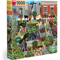 EEBOO Čtvercové puzzle Zahrada na střeše 1000 dílků