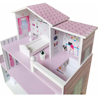 FreeON Dřevěný domeček pro panenky - světle růžový