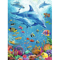 RAVENSBURGER Puzzle Mezi delfíny XXL 100 dílků
