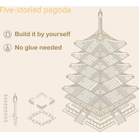 ROBOTIME Rolife 3D dřevěné puzzle Pětipatrová pagoda 275 dílků