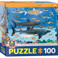 EUROGRAPHICS Puzzle Žraloci 100 dílků