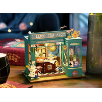 ROBOTIME Rolife DYI House: Alicin obchod s čajem s LED osvětlením