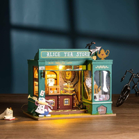 ROBOTIME Rolife DYI House: Alicin obchod s čajem s LED osvětlením
