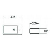 Keramické umyvadlo INEZ 40L, 21484000L