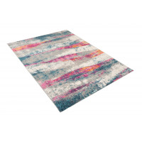 Kusový koberec LAZUR vlny - šedý/modrý/růžový