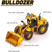 ROBOTIME Rokr 3D dřevěné puzzle Buldozer 211 dílků