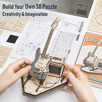 ROBOTIME Rokr 3D dřevěné puzzle Elektrická kytara 140 dílků