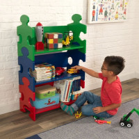 KIDKRAFT Puzzle knihovna - barevná