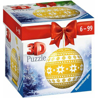 RAVENSBURGER Puzzleball Vánoční ozdoba žlutá s norským vzorem 56 dílků