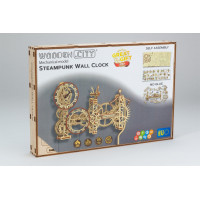 WOODEN CITY 3D puzzle Steampunk nástěnné hodiny 269 dílů