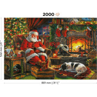WOODEN CITY Dřevěné puzzle Vánoční zdřímnutí 2v1, 2000 dílků EKO