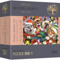 TREFL Wood Craft Origin puzzle Vánoční kočky 501 dílků