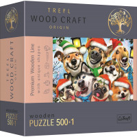 TREFL Wood Craft Origin puzzle Vánoční psi 501 dílků