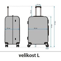 Moderní cestovní kufry - rozměry vel.L