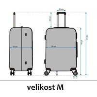 Moderní cestovní kufry - rozměry vel.M