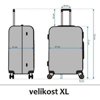 Moderní cestovní kufry - rozměry vel.XL