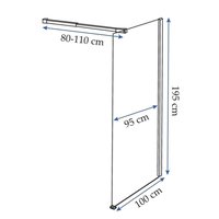 Koupelnová pevná zástěna AERO 100 cm