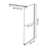 Koupelnová pevná zástěna AERO 110 cm