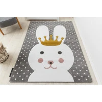 Dětský kusový koberec Petit Bunny grey