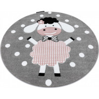Dětský kusový koberec Petit Dolly sheep grey kruh