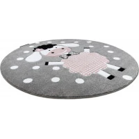 Dětský kusový koberec Petit Dolly sheep grey kruh