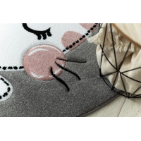 Dětský kusový koberec Petit Kitty cat grey kruh