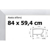 BFHM Alaska hliníkový rám na puzzle 84x59,4cm - stříbrný