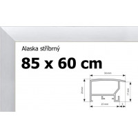 BFHM Alaska hliníkový rám na puzzle 85x60 cm - stříbrný