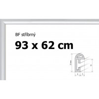 BFHM Plastový rám na puzzle 93x62cm - stříbrný