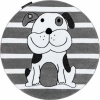 Dětský kusový koberec Petit Puppy šedý kruh