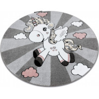 Dětský kusový koberec Petit Unicorn grey kruh