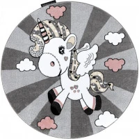 Dětský kusový koberec Petit Unicorn grey kruh
